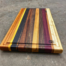 Load image into Gallery viewer, Cutting Board - Mahogany, Yellow Heart, Wenge, Monkeypod, Walnut, Cherry, Purple Heart, Maple