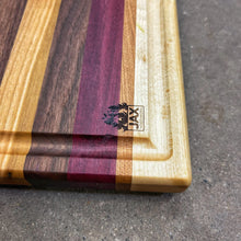 Load image into Gallery viewer, Cutting Board - Mahogany, Yellow Heart, Wenge, Monkeypod, Walnut, Cherry, Purple Heart, Maple