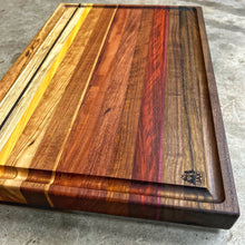 Load image into Gallery viewer, Cutting Board - Walnut, Shedua, Purple Heart, Mahogany, Bubinga, Sapele, Cherry, Yellow Heart, Maple, Wenge