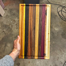 Load image into Gallery viewer, Cutting Board - Mahogany, Yellow Heart, Wenge, Monkeypod, Walnut, Cherry, Purple Heart, Maple
