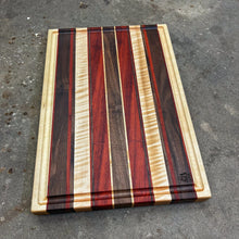 Load image into Gallery viewer, Cutting Board - Curly Maple, Paduak, Walnut