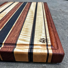 Load image into Gallery viewer, Cutting Board - Wenge, Walnut, Curly Maple, Bubinga