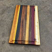 Load image into Gallery viewer, Cutting Board - Mahogany, Yellow Heart, Wenge, Monkeypod, Walnut, Cherry, Purple Heart, Maple