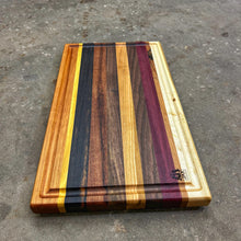 Load image into Gallery viewer, Cutting Board - Mahogany, Yellow Heart, Wenge, Monkeypod, Walnut, Cherry, Purple Heart, Maple
