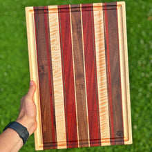 Load image into Gallery viewer, Cutting Board - Curly Maple, Paduak, Walnut