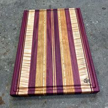Load image into Gallery viewer, Cutting Board - Purple Heart, Curly Maple, Cherry