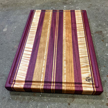 Load image into Gallery viewer, Cutting Board - Purple Heart, Curly Maple, Cherry