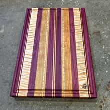 Load image into Gallery viewer, Cutting Board - Purple Heart, Curly Maple, Cherry