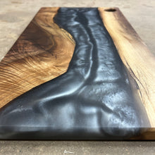 Load image into Gallery viewer, Epoxy Serving Tray - Gunmetal Grey &amp; Walnut

