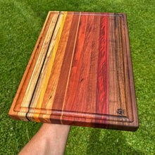 Load image into Gallery viewer, Cutting Board - Walnut, Shedua, Purple Heart, Mahogany, Bubinga, Sapele, Cherry, Yellow Heart, Maple, Wenge
