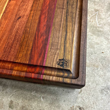 Load image into Gallery viewer, Cutting Board - Walnut, Shedua, Purple Heart, Mahogany, Bubinga, Sapele, Cherry, Yellow Heart, Maple, Wenge
