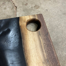 Load image into Gallery viewer, Epoxy Serving Tray - Gunmetal Grey &amp; Walnut
