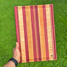 Load image into Gallery viewer, Cutting Board - Purple Heart, Curly Maple, Cherry
