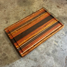 Load image into Gallery viewer, Cutting Board - Tigerwood, Ash, Red Zebrawood, Walnut
